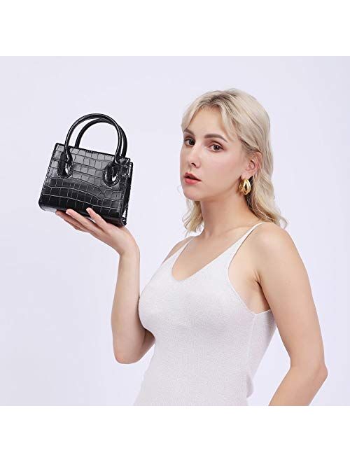 CATMICOO Trendy Mini Purse for Women, Small Handbag and Mini Bag with Crocodile Pattern