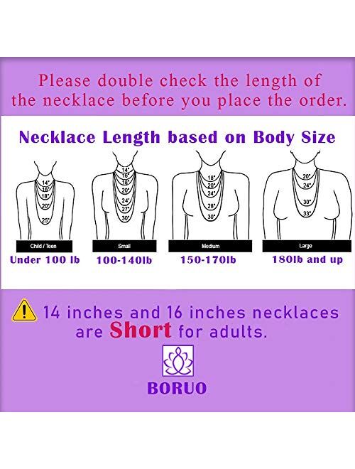 BORUO 925 Sterling Silver Box Chain Necklace, 1mm 1.5mm Solid Italian Nickel-Free Lobster Claw Clasp 14-30 Inch