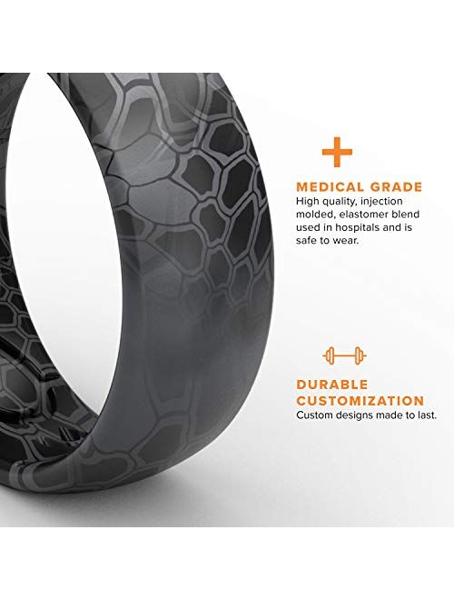 Kryptek Camo Silicone Ring by Groove Life - Breathable Rubber Wedding Rings for Men, Lifetime Coverage, Unique Design, Comfort Fit Ring