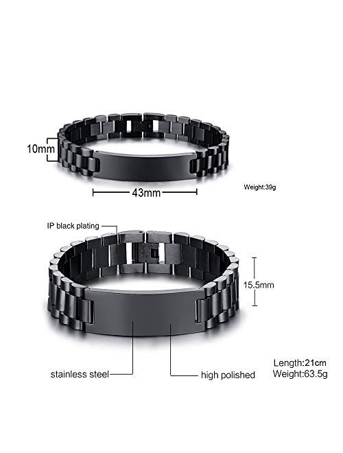 VNOX Personalized Engraved Love Quote Link Bracelet from Wife Anniversary Birthday Gifts to Lover Boyfriend Husband,Adjustable