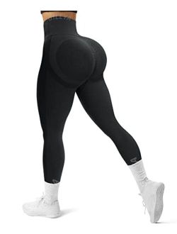 Seamless Yoga Pants Seamless Workout Leggings for Women Tummy Control Butt Lift Scrunch Booty Leggings Ribbed Tie Dye