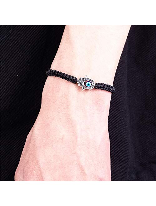 Handmade String Evil Eye Bracelet for Women Men Girls Boys Black Red Thread Adjustable Bracelets Minimalist Jewelry