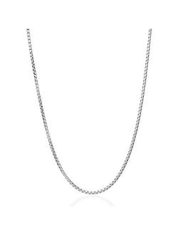 Italian Round Box Chain Sterling Silver, Mens Sterling Silver Chain, Mens Silver Chain Necklaces, Silver Chain Men, Silver Necklace Men Women, 925 Rhodium Mens Chain, Nex