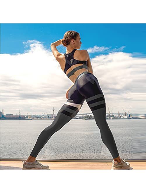 GILLYA Workout Sets for Women 2 Piece Matching Workout Sets Yoga Outfit Gym Sets 2 Piece Yoga Leggings Set