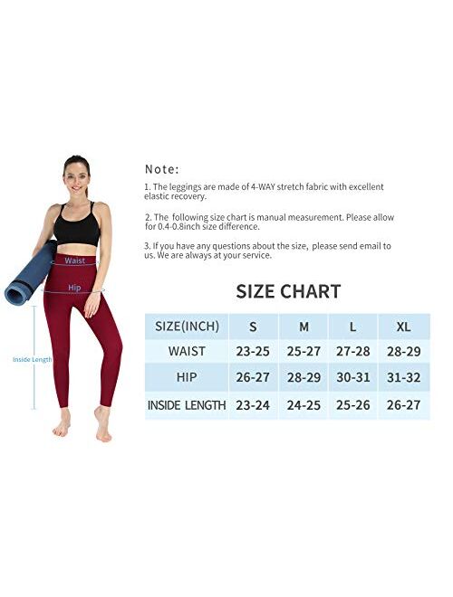 PHISOCKAT Women's High Waist Yoga Pants, Tummy Control Compression Seamless Leggings for Workout and Postpartum