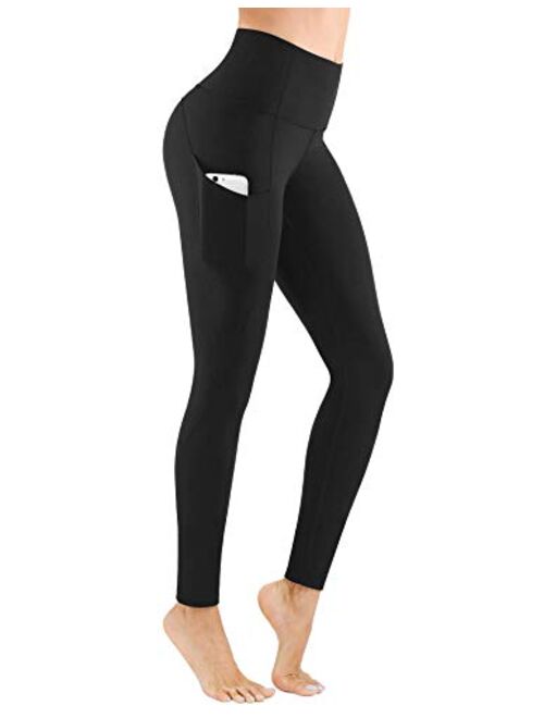 PHISOCKAT 2 Pieces High Waist Yoga Pants with Pockets for Women Small
