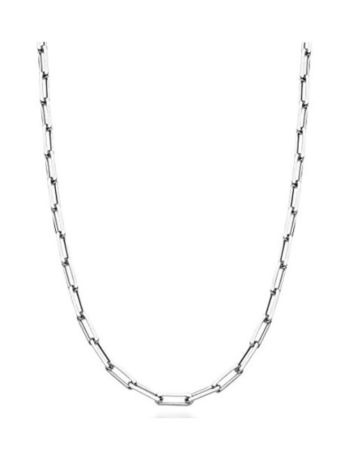 Miabella Solid 925 Sterling Silver Italian 3mm Paperclip Link Chain Necklace for Women Men, 16, 18, 20, 22, 24, 26, 30 Inch Made in Italy