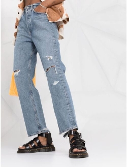 ripped organic cotton jeans