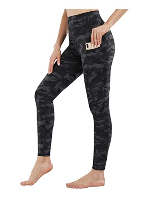 PHISOCKAT Women's High Waist Yoga Pants with Pockets, Leggings with Pockets, Tummy Control Workout Yoga Leggings