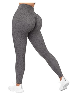 Women V Cross Waist Butt Lifting Leggings with Pockets High Waisted Workout Yoga Pants