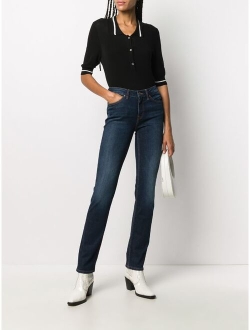 high-rise slim-fit jeans