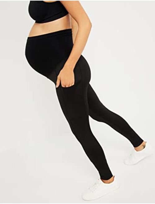 Motherhood Maternity Women's Performance Active Secret Fit Belly Full Length Pocket Leggings
