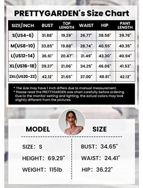 PRETTYGARDEN Womens Summer Casual Two Piece Outfits Sweatsuits Tank Scoop Neck Ribbed Knit Long Pants Tracksuits
