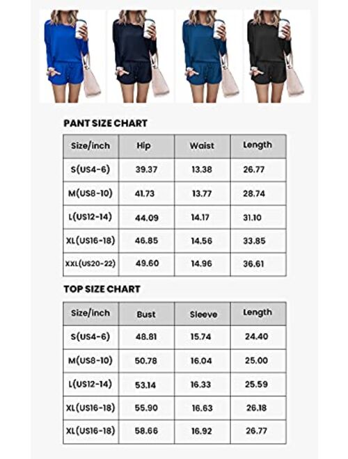 PRETTYGARDEN Women's Summer Two Piece Outfits Lounge Pajamas Sets Short Sleeve T Shirts and Shorts Active Wear Tracksuits