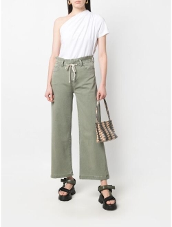 Carly drawstring wide-leg cropped jeans