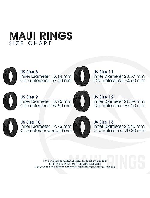 MAUI RINGS Silicone Wedding Ring for Men Solid Style Engagement Rings Silicone Wedding Band for Men Mens Ring Men Wedding Band Safe Ring for Athletes Sport Gym