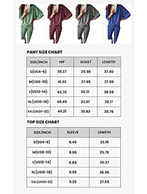 PRETTYGARDEN Women's 2 Piece Sweatsuit Solid Color Long Sleeve Pullover Long Pants Tracksuit