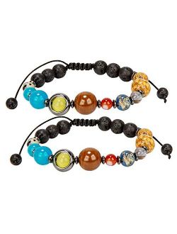 SPUNKYsoul New! His and Hers Couple Circle Distance Universe Bracelets Collection