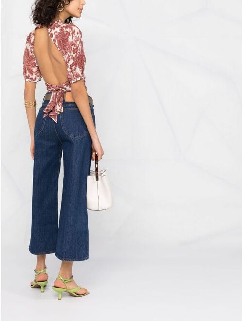 FRAME wide-leg cropped jeans