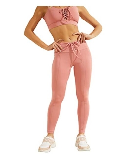 Women's Active Full Length Leggings with Lace-up Detail