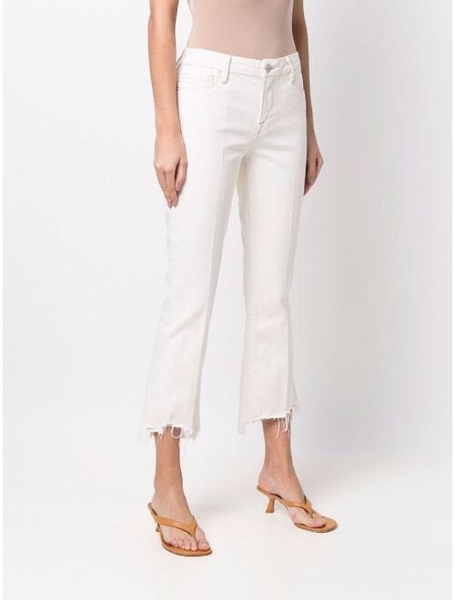 FRAME cropped distressed-cuff jeans