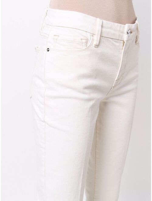 FRAME cropped distressed-cuff jeans