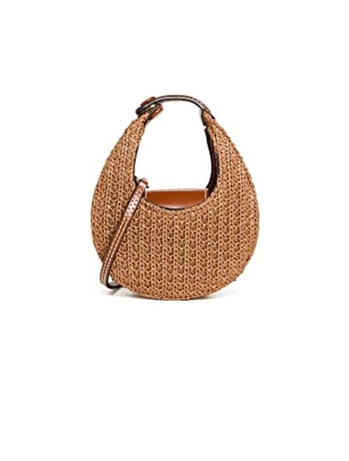 STAUD Women's Raffia Micro Moon Bag