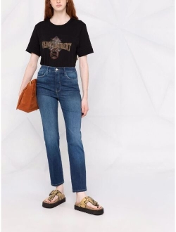 slim-cut denim jeans