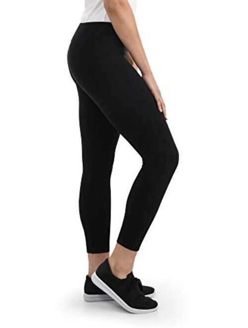 Seek No Further by Fruit of the Loom Women's Wide Waistband Ponte Leggings