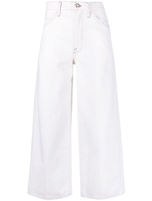 FRAME cropped wide-leg jeans