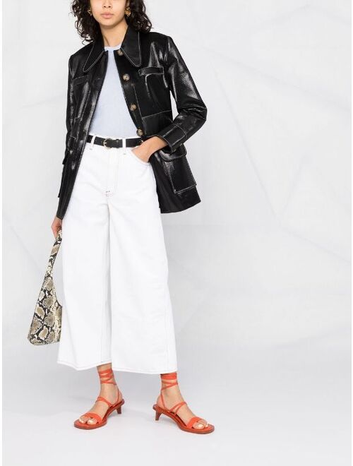 FRAME cropped wide-leg jeans