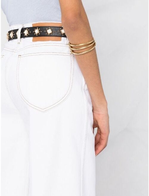 FRAME cropped wide-leg jeans