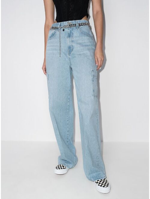FRAME high-waisted straight-leg jeans