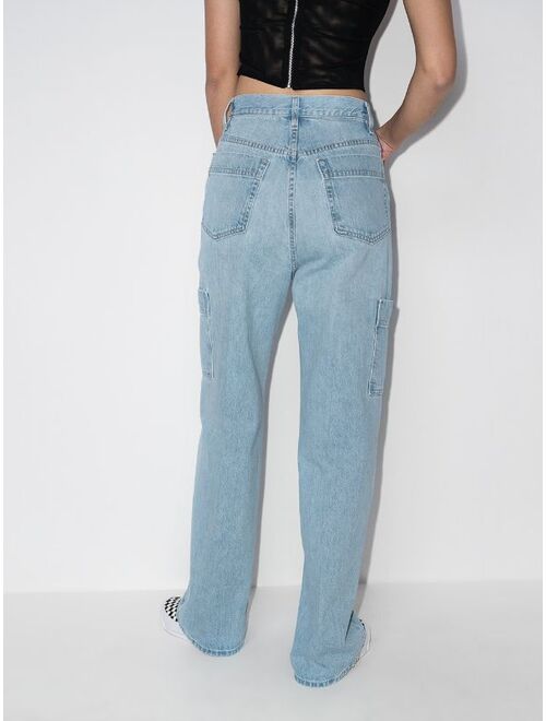 FRAME high-waisted straight-leg jeans