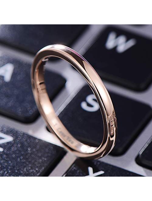 Lanchela & Co. 6mm 8mm Mens Wedding Bands Black Tungsten Carbide Rings Matte Finish Beveled Polished Edge Comfort-Fit Engraved ‘I Love You’