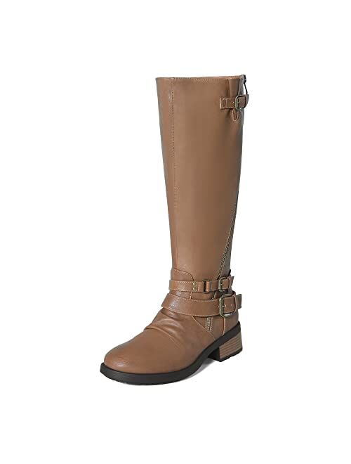 DREAM PAIRS Women's Knee High Riding Boots Wide Calf