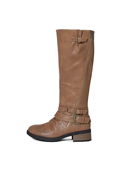 DREAM PAIRS Women's Knee High Riding Boots Wide Calf