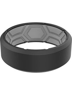 ThunderFit Men Breathable Air Grooves Silicone Wedding Ring Wedding Bands - 7 Rings / 4 Rings / 1 Ring
