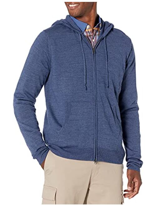Brand Goodthreads Mens Lightweight Merino Wool/Acrylic Fullzip Hoodie Sweater 