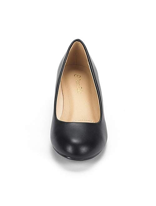 DREAM PAIRS Women's Debbie Mid Wedge Heel Pump Shoes