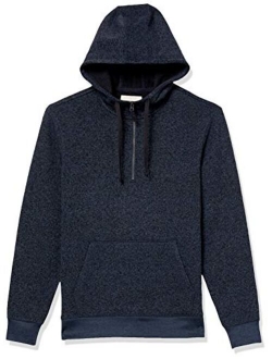 Men's Sweater-Knit Fleece Long-Sleeve Half-Zip Hoodie