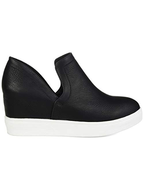 Brinley Co. Womens Side Cut-Out Sneaker Wedge