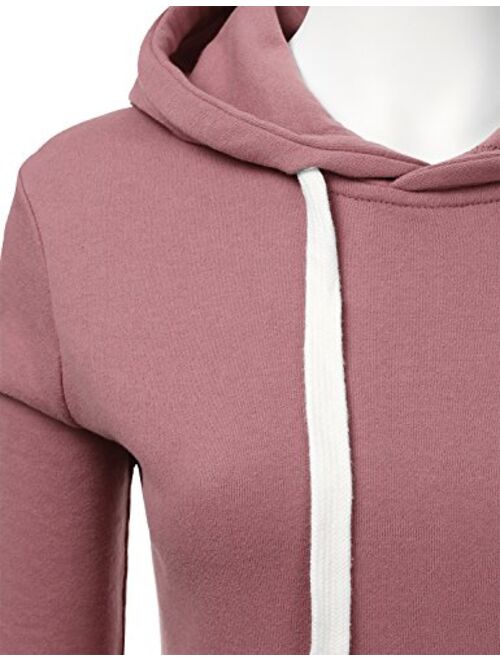 DOUBLJU Basic Lightweight Pullover Hoodie Sweatshirt for Women
