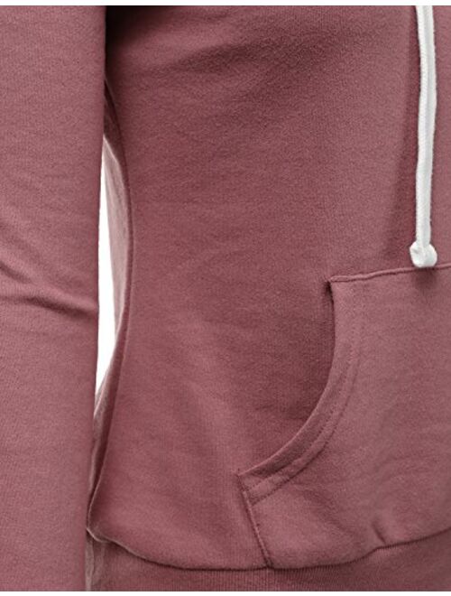 DOUBLJU Basic Lightweight Pullover Hoodie Sweatshirt for Women