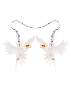 NEWEI Acrylic Flying Parrt Bird Dangle Earrings Big Long Drop For Women Sweet Animal Ornaments Jewelry Charm Gifts