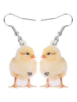 NEWEI Acrylic Sweet Chicken Eggs Chick Earrings Dangle Drop For Women Kids Farm Animal Pet Jewelry Gift Charm