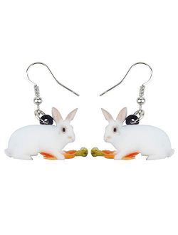 NEWEI Acrylic Fashion Easter Bunny Hare Rabbit Earrings Drop Dangle Animal Jewelry For Women Girl Gift Charm