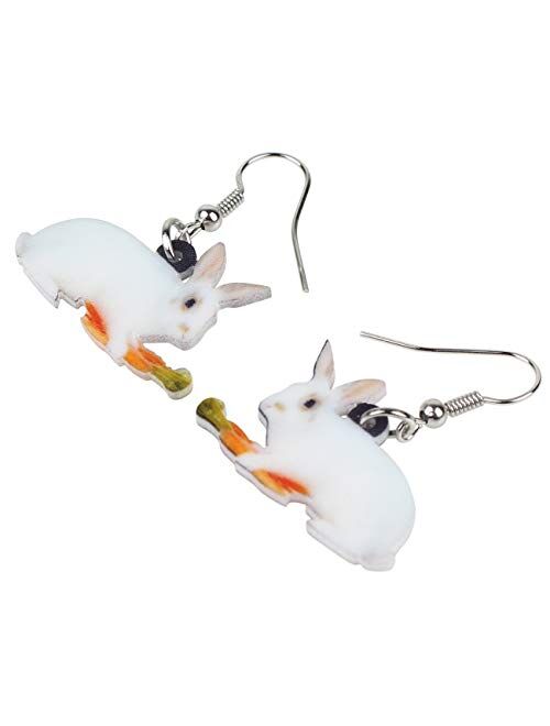 NEWEI Acrylic Fashion Easter Bunny Hare Rabbit Earrings Drop Dangle Animal Jewelry For Women Girl Gift Charm