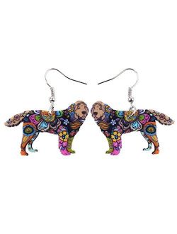 Dog Collection"MAGNUM" Drop Dangle NEWFOUNDLAND Dog Pets Animal Earrings Funny Design Lovely Gift For Girl Women