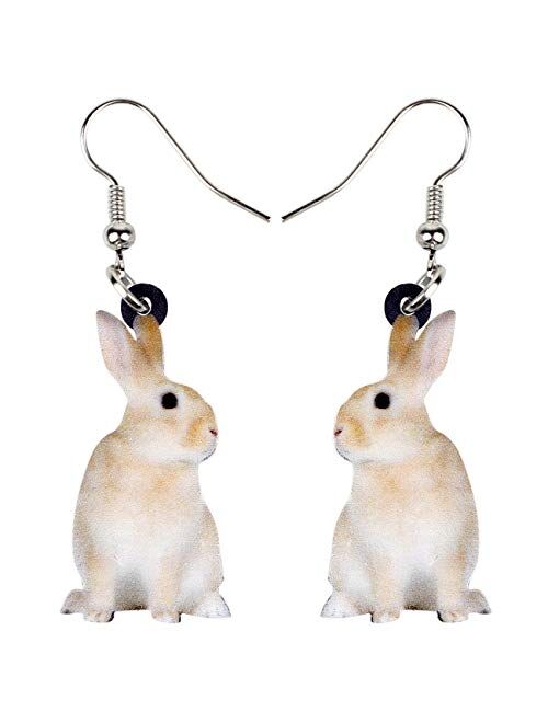 Bonsny Acrylic Drop Dangle Easter Bunny Hare Rabbit Earrings Jewelry For Women Girls Kids Gift Charms